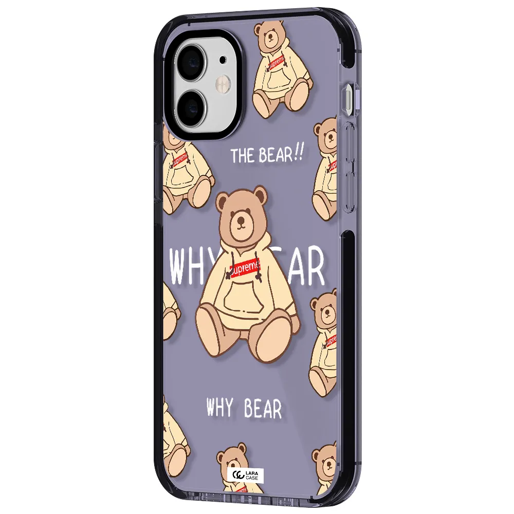 a pattern of a teddy bear Apple iPhone 12 impact Lilac Case