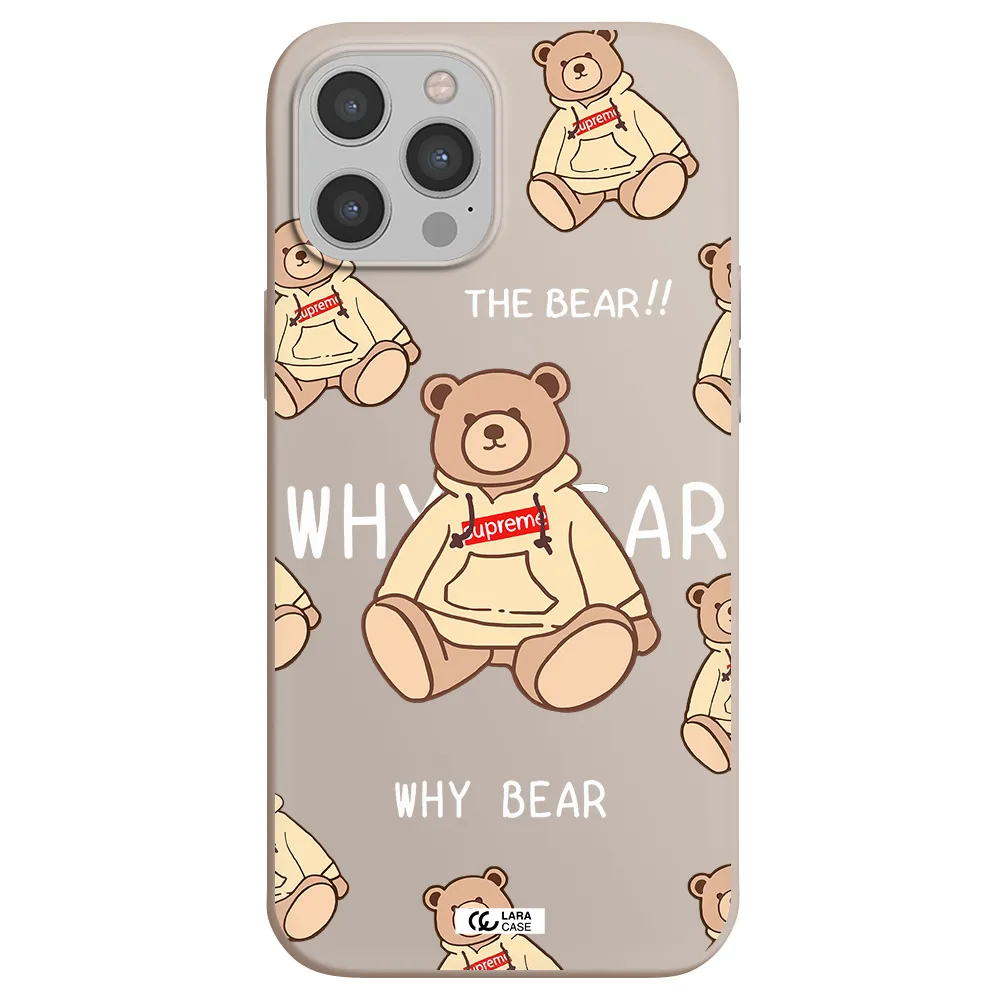 a pattern of a teddy bear Apple iPhone 12 pro Silicone Stone Case