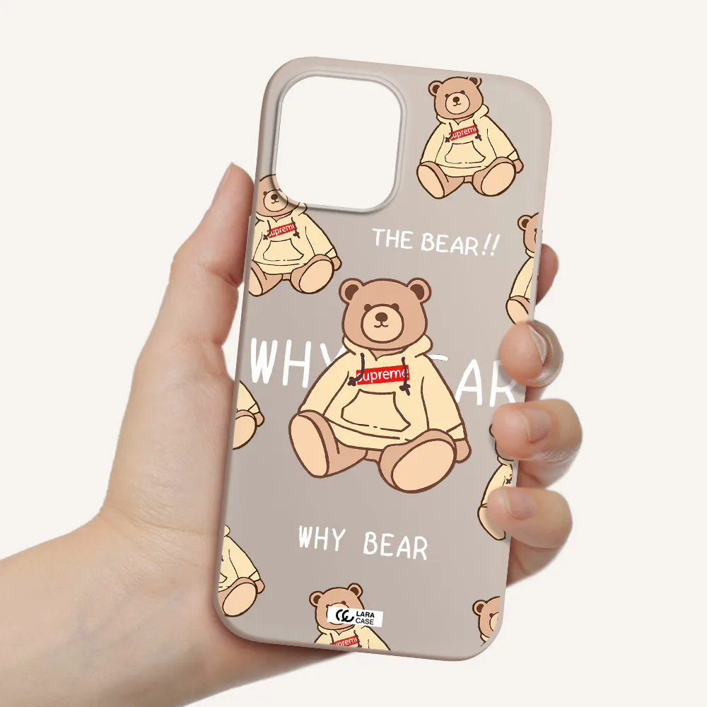 a pattern of a teddy bear Apple iPhone 12 pro Silicone Stone Case