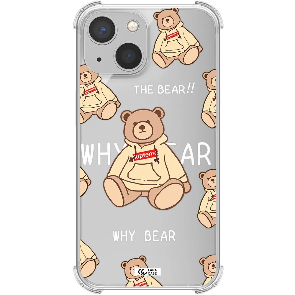 a pattern of a teddy bear Apple iPhone 13 Clear PC Case