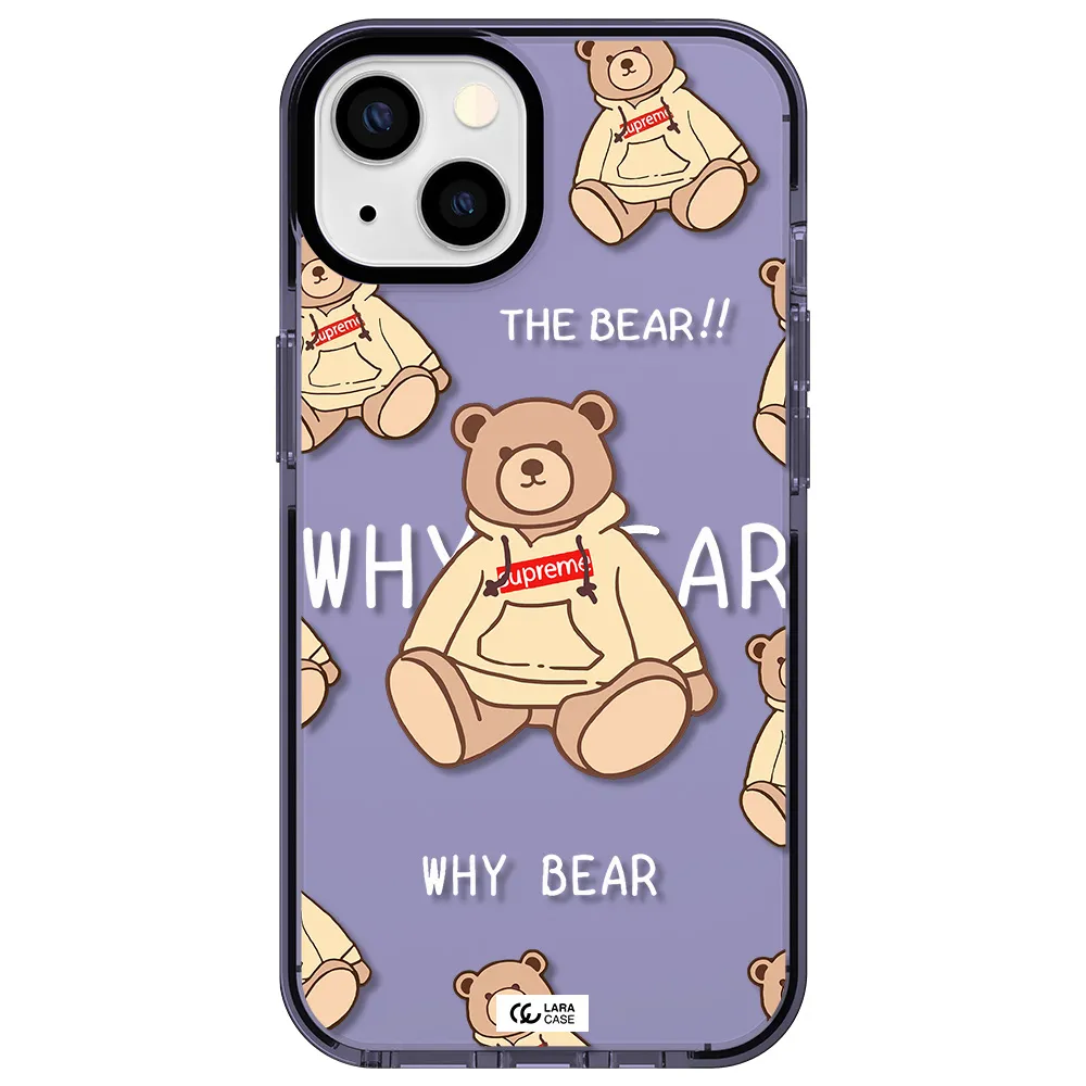 a pattern of a teddy bear Apple iPhone 13 impact Lilac Case