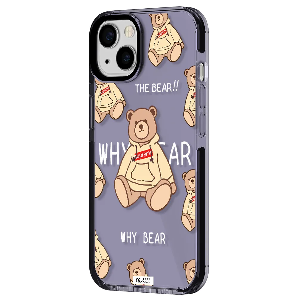 a pattern of a teddy bear Apple iPhone 13 impact Lilac Case