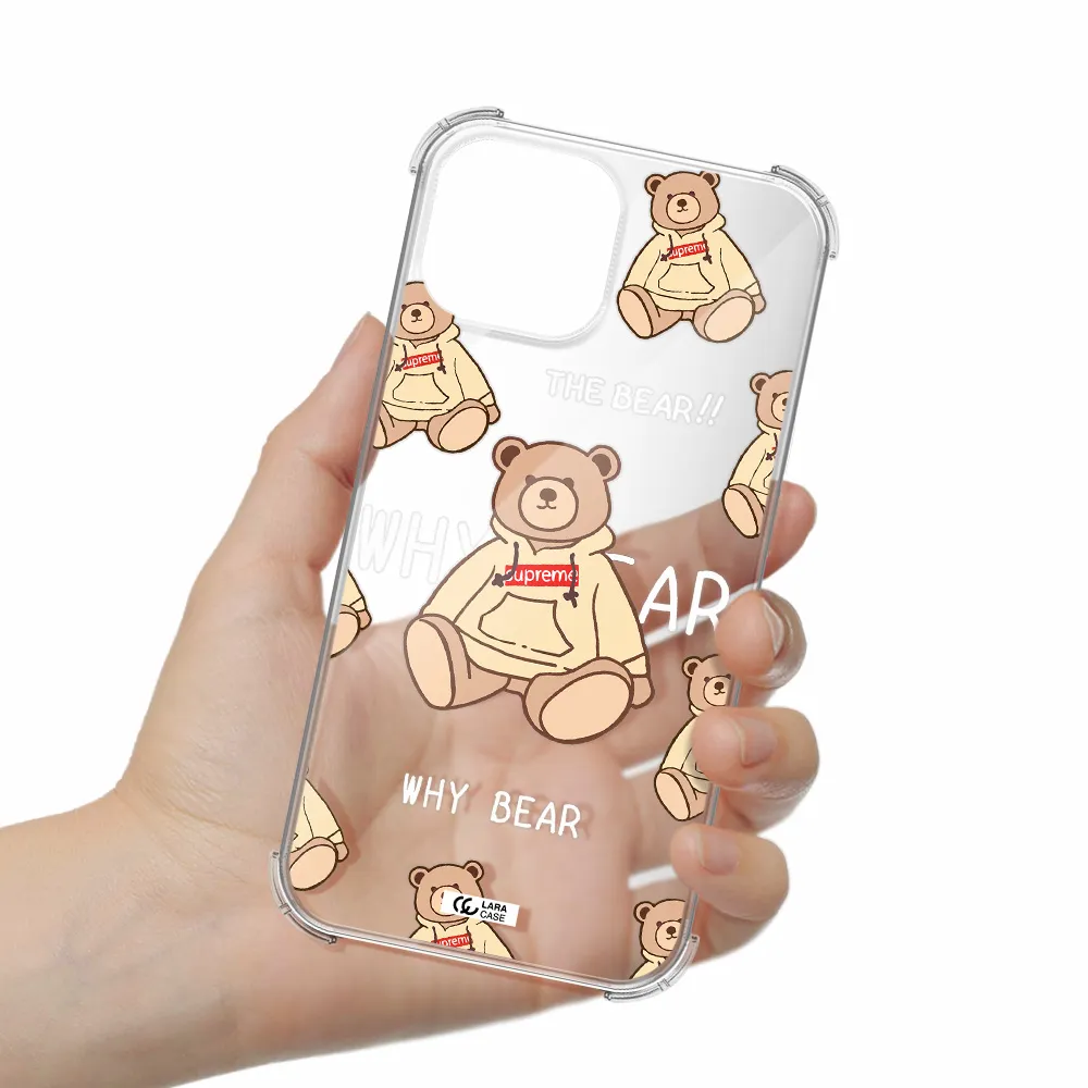 a pattern of a teddy bear Apple iPhone 13 mini Clear PC Case