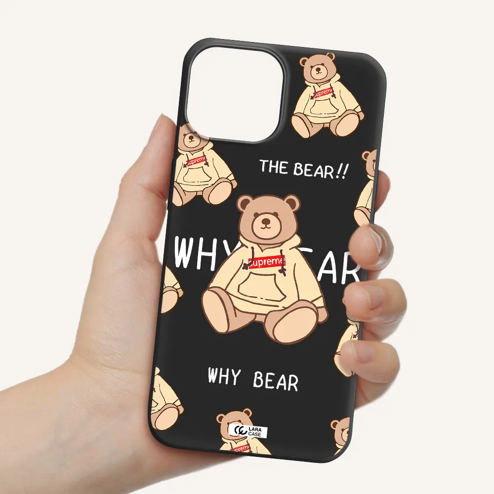 a pattern of a teddy bear Apple iPhone 13 mini Silicone black Case