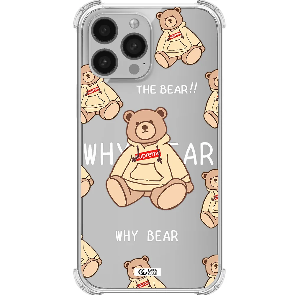 a pattern of a teddy bear Apple iPhone 13 Pro Clear PC Case
