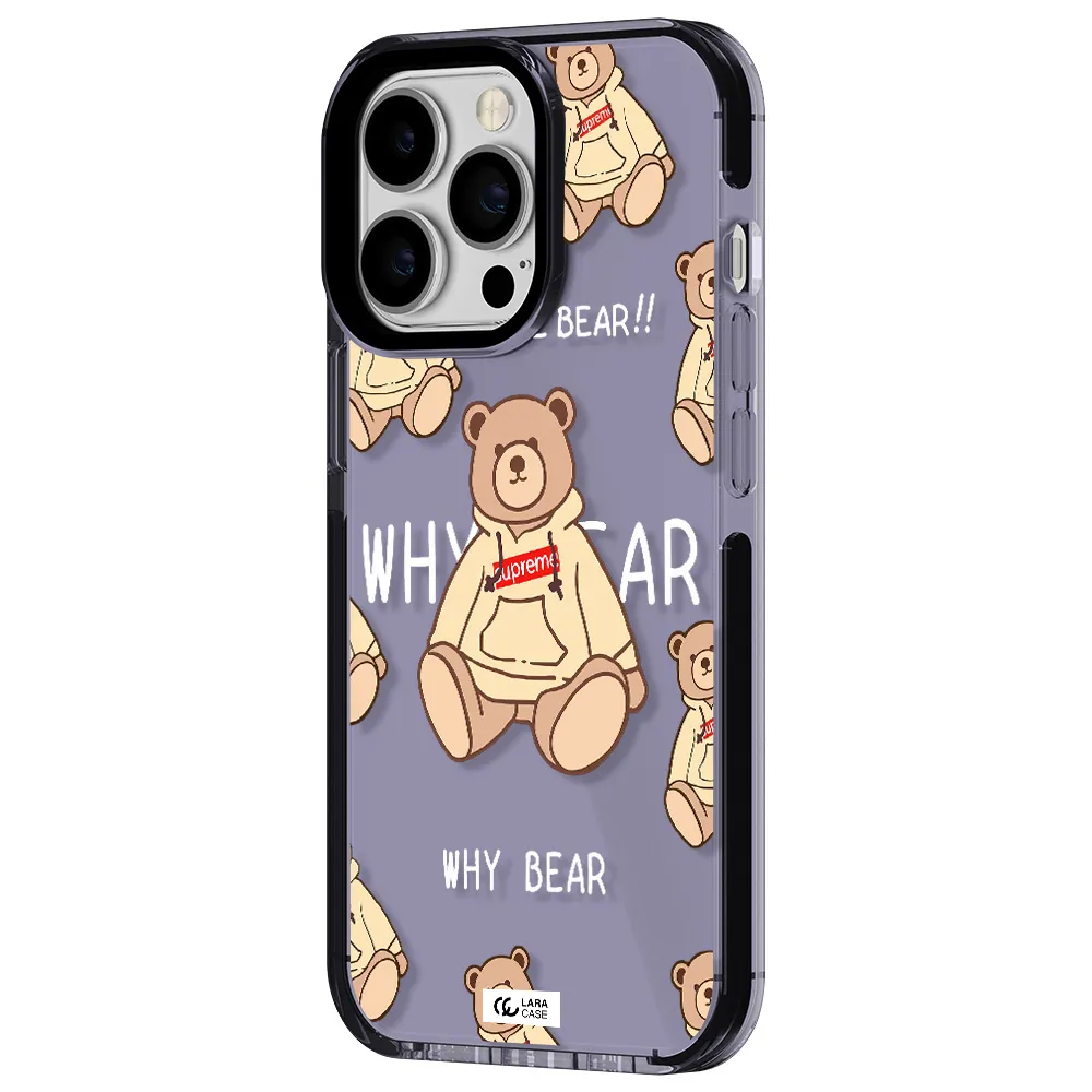 a pattern of a teddy bear Apple iPhone 13 Pro impact Lilac Case