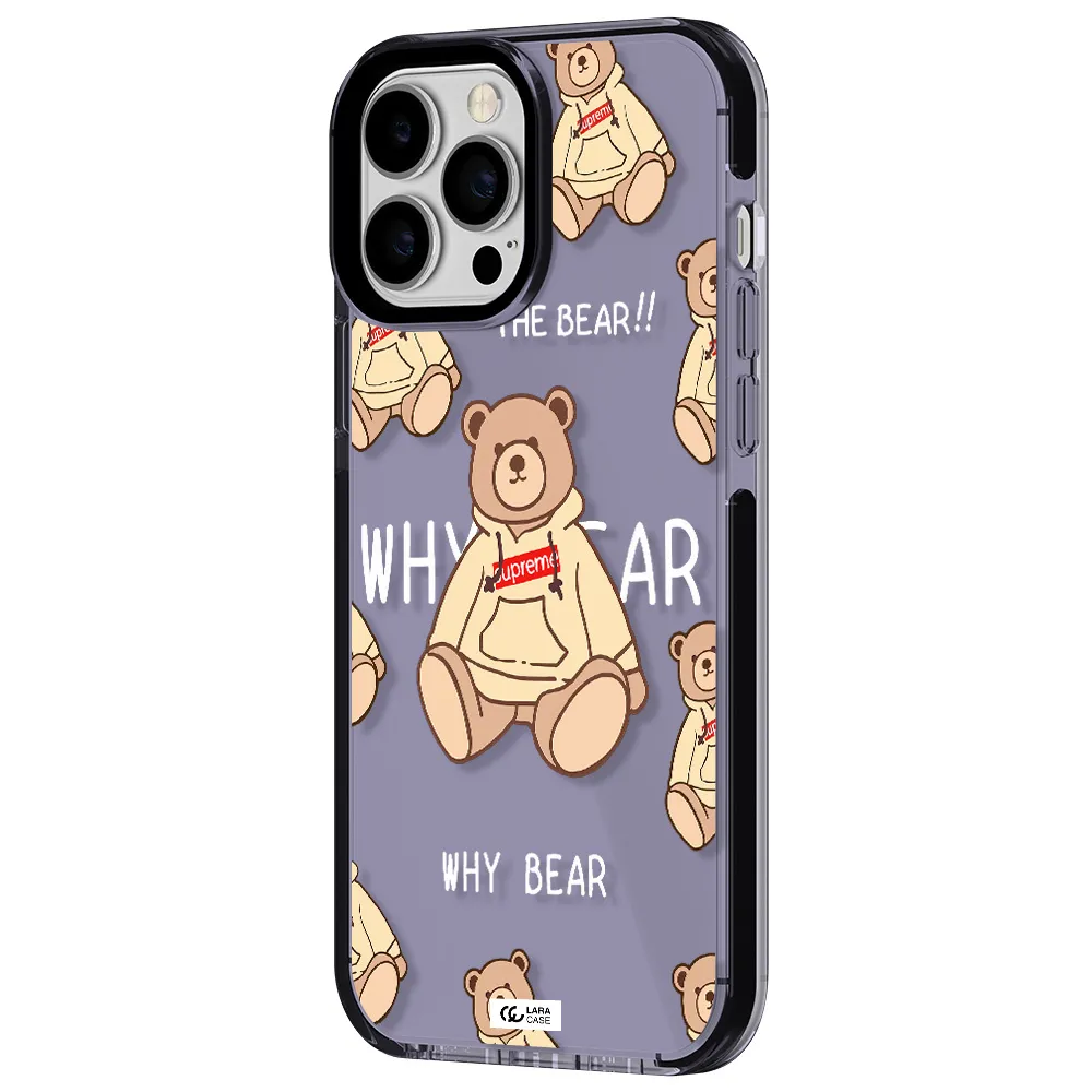 a pattern of a teddy bear Apple iPhone 13 Pro Max impact Lilac Case