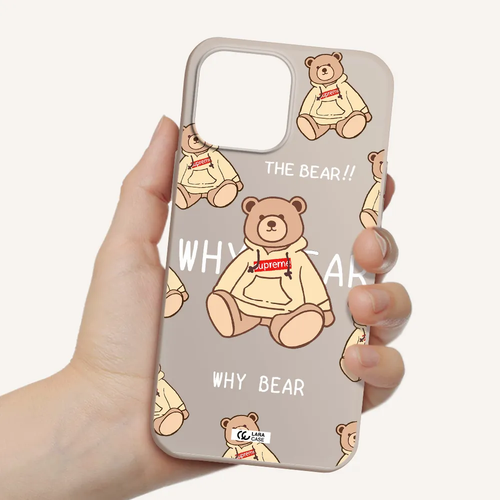 a pattern of a teddy bear Apple iPhone 13 Pro Max Silicone Stone Case