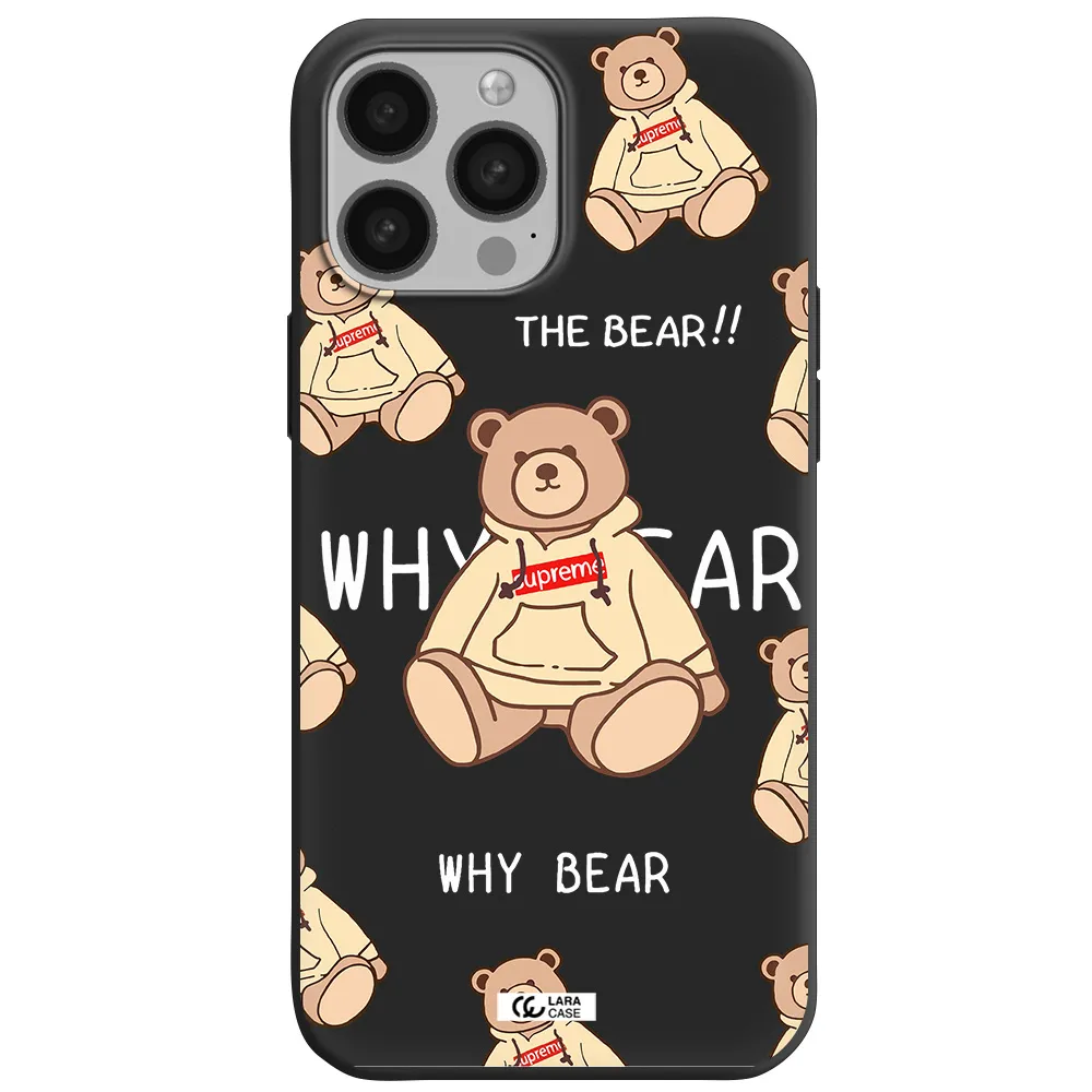a pattern of a teddy bear Apple iPhone 13 Pro Silicone black Case