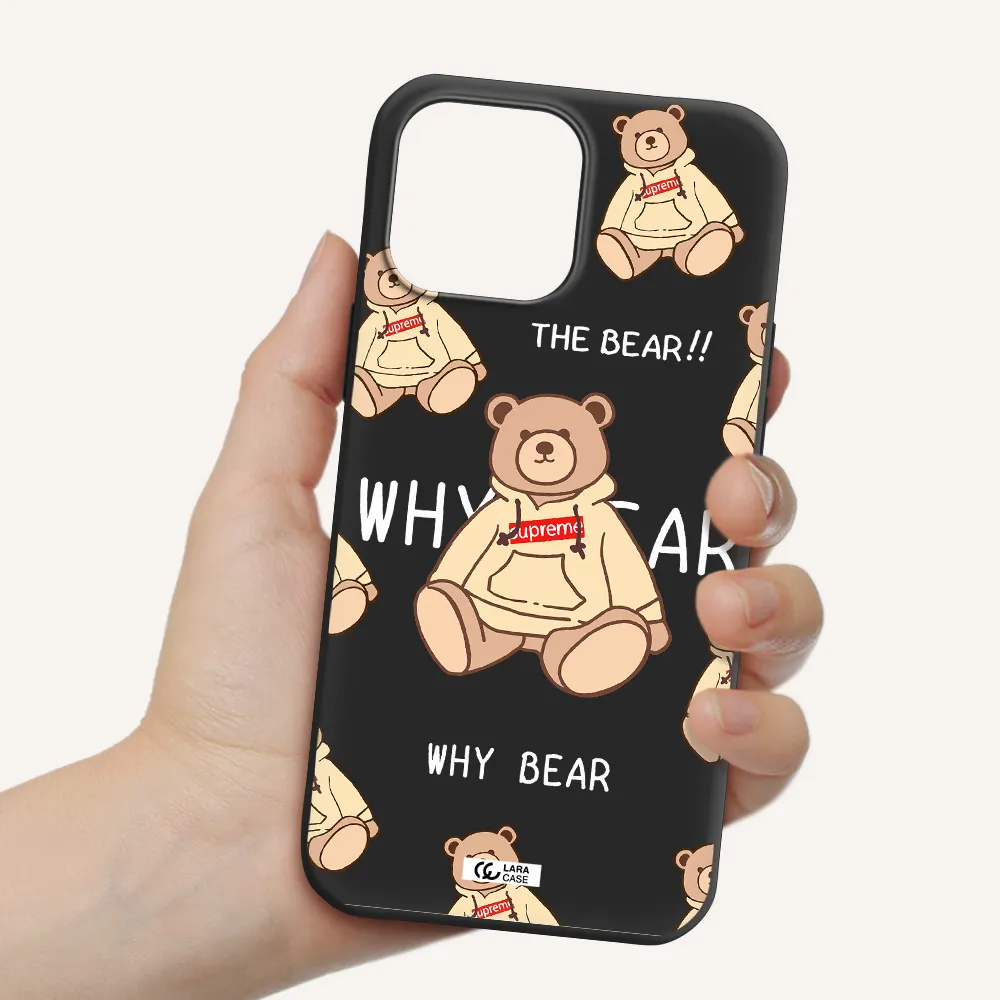 a pattern of a teddy bear Apple iPhone 13 Pro Silicone black Case