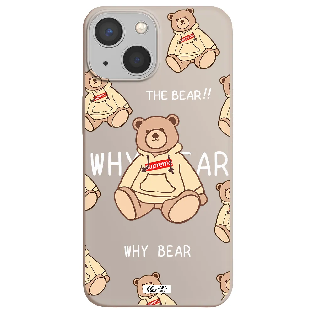a pattern of a teddy bear Apple iPhone 13 Silicone Stone Case