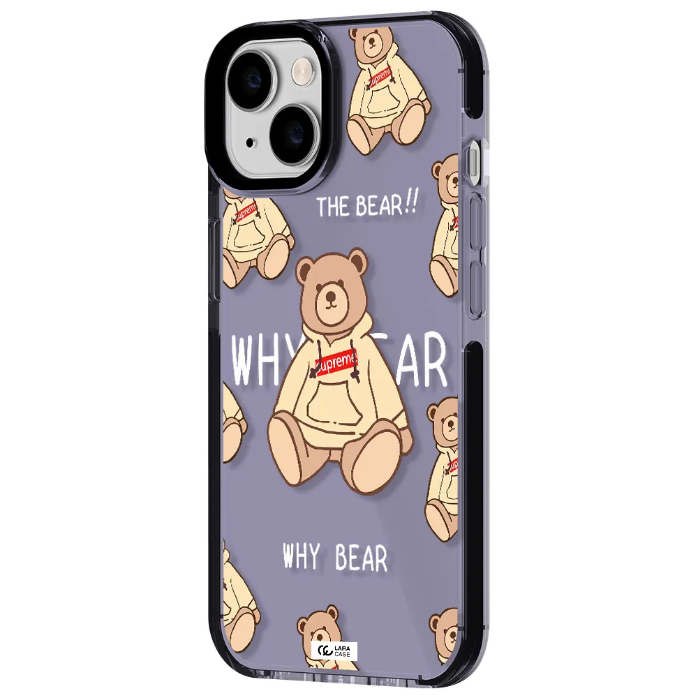a pattern of a teddy bear Apple iPhone 14 impact Lilac Case