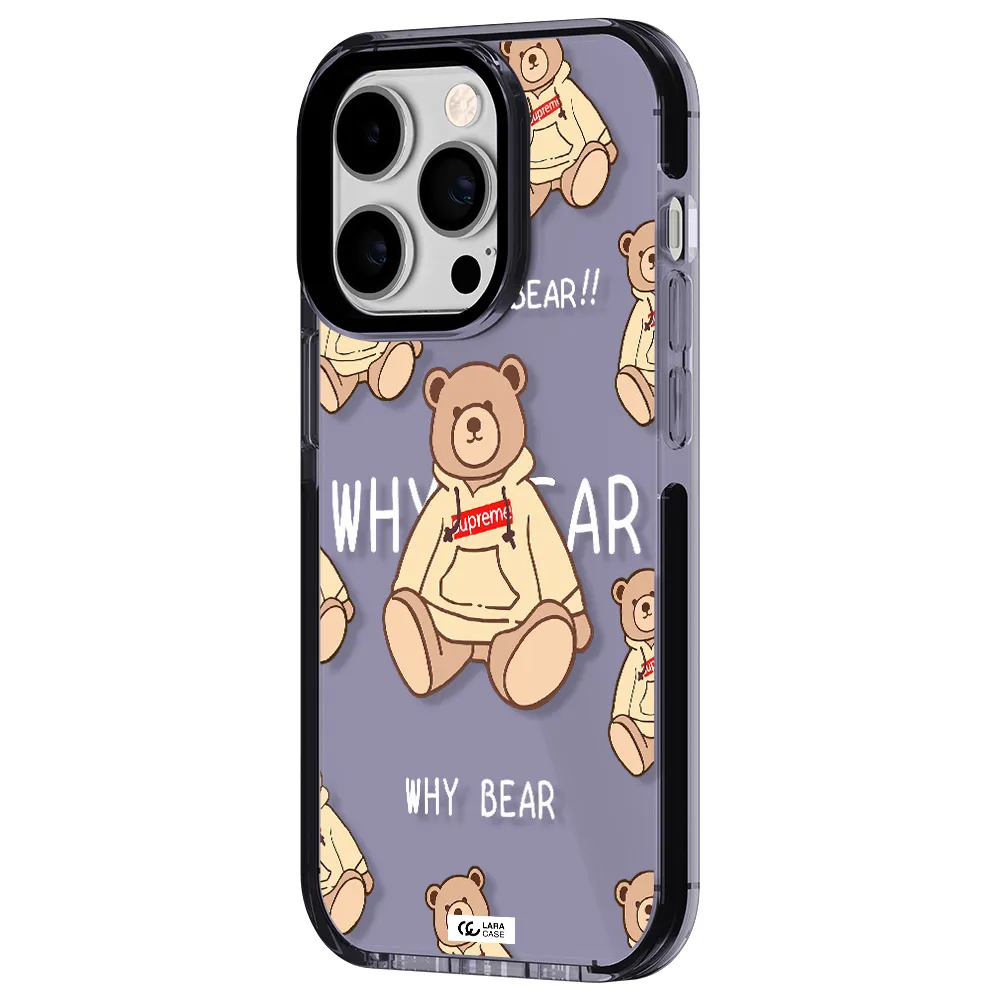 a pattern of a teddy bear Apple iPhone 14 pro impact Lilac Case