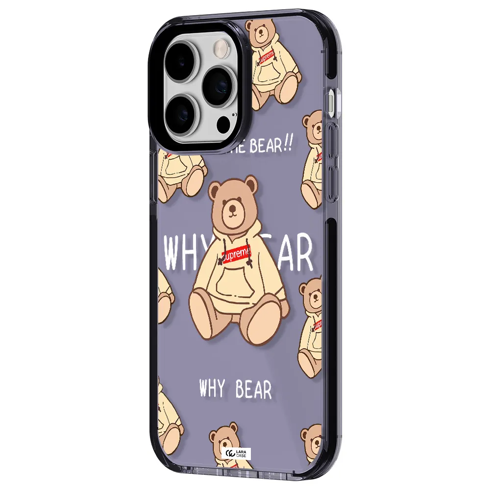 a pattern of a teddy bear Apple iPhone 14 pro max impact Lilac Case