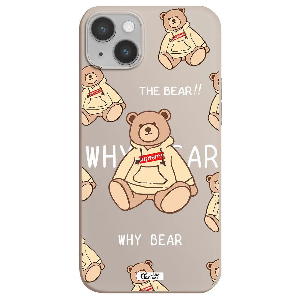 a pattern of a teddy bear Apple iPhone 14 Silicone Stone Case
