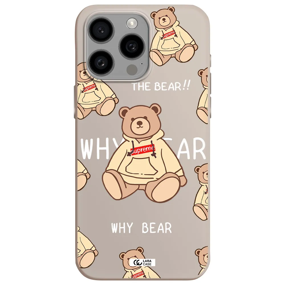 a pattern of a teddy bear Apple Iphone 15 Pro max Silicone Stone Case