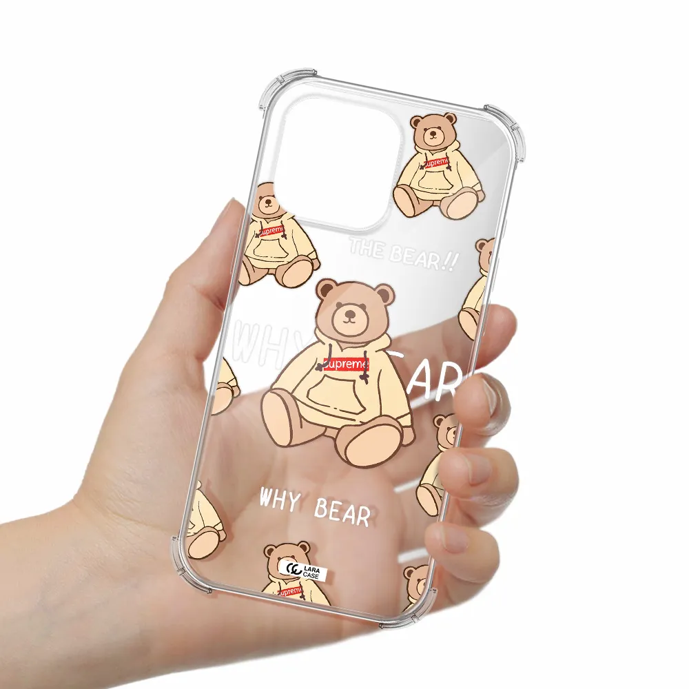 A Pattern Of A Teddy Bear Apple Iphone 16 Pro Max Clear Pc Case