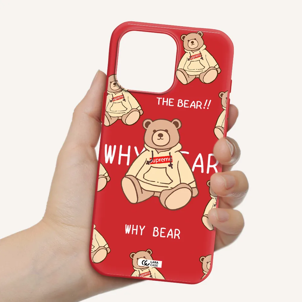 A Pattern Of A Teddy Bear Apple Iphone 16 Pro Max Silicone Stone Case
