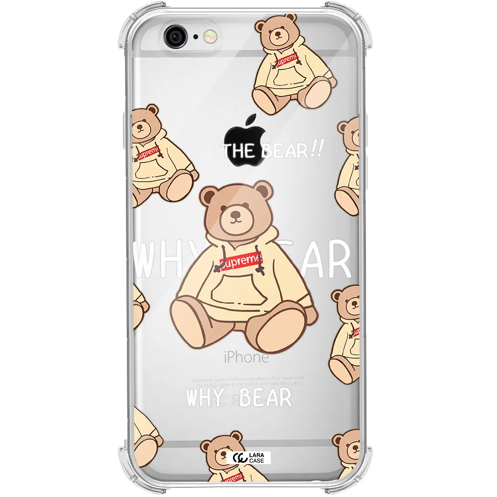 a pattern of a teddy bear Apple iPhone 6 Clear PC Case