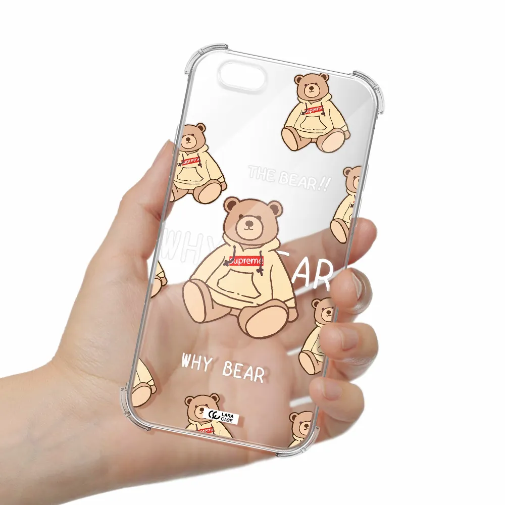 a pattern of a teddy bear Apple iPhone 6 Clear PC Case