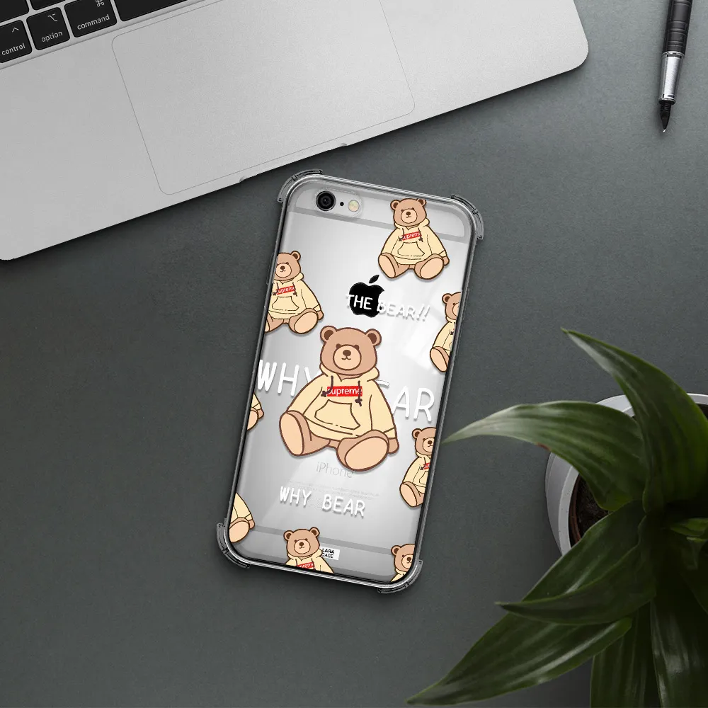 a pattern of a teddy bear Apple iPhone 6 Clear PC Case