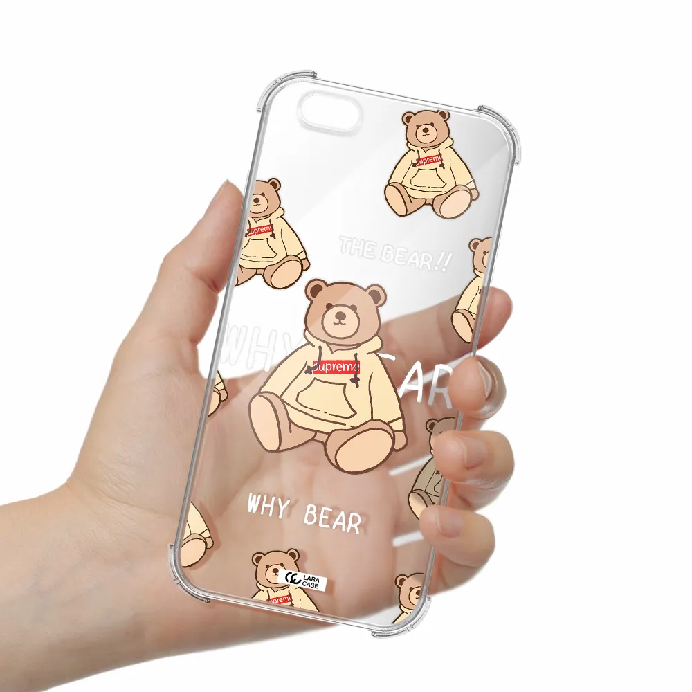 a pattern of a teddy bear Apple iPhone 6 s plus Clear PC Case