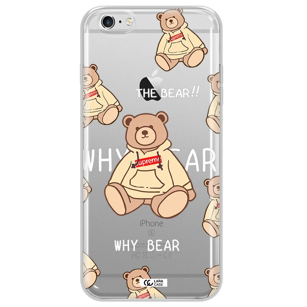 A Pattern Of A Teddy Bear Apple Iphone 6 S Plus Clear Tpu Case