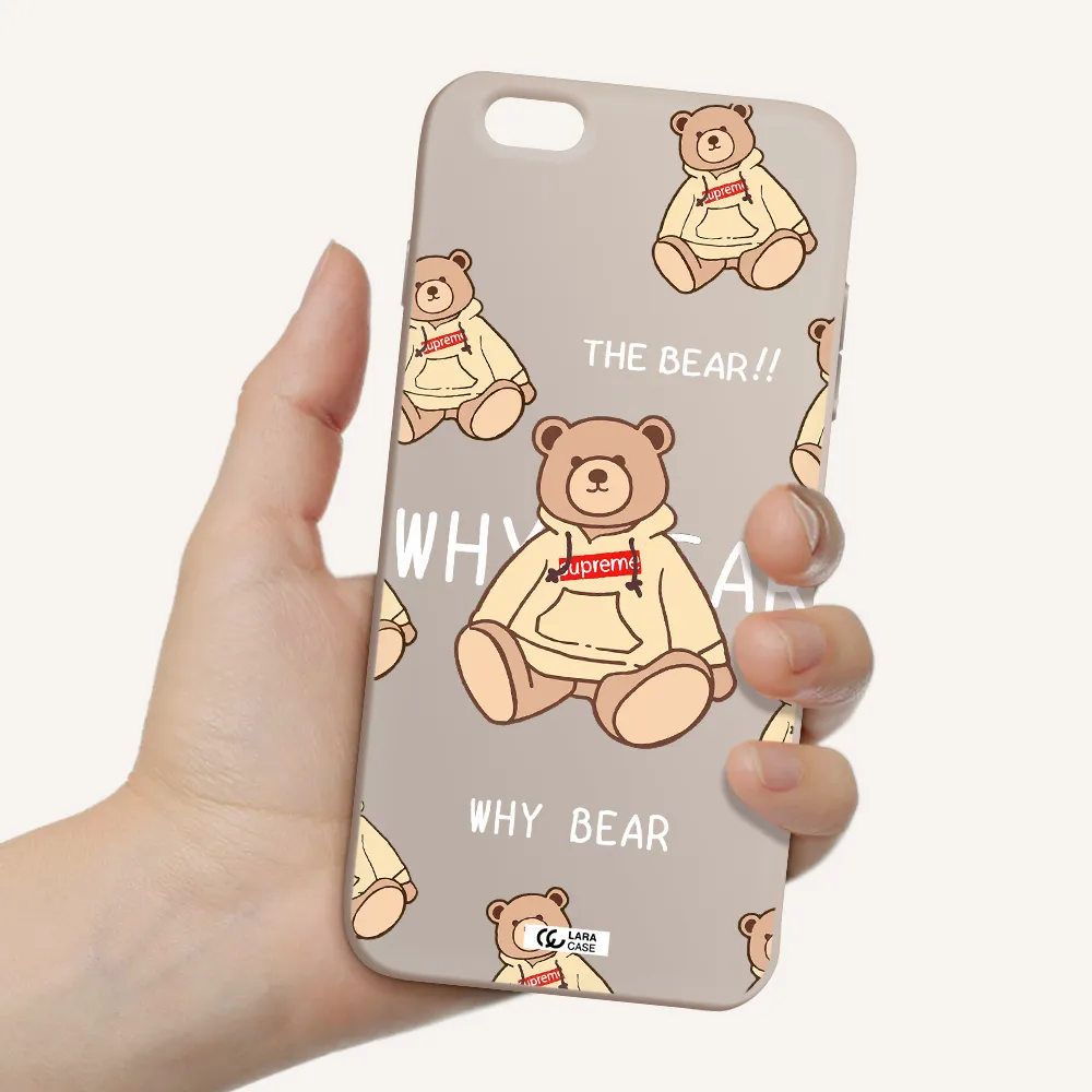 a pattern of a teddy bear Apple iPhone 6S Silicone Stone Case