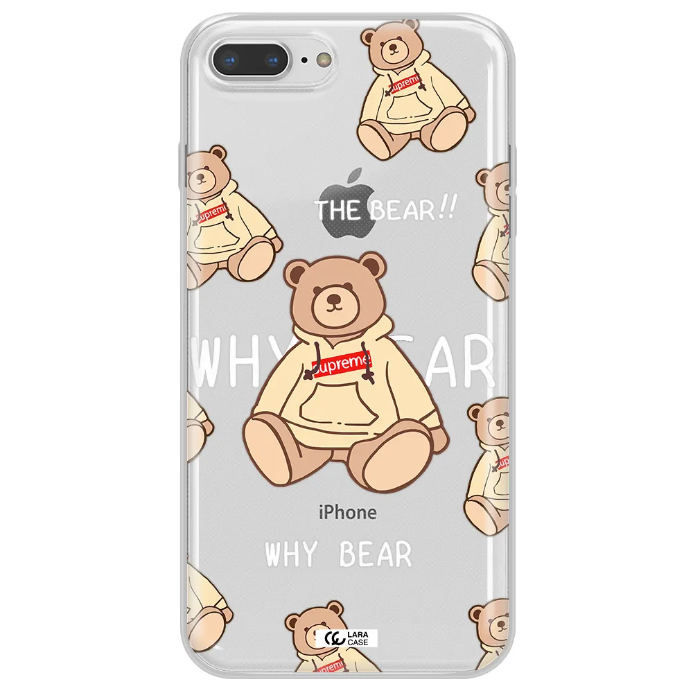 A Pattern Of A Teddy Bear Apple Iphone 7 Plus Clear Tpu Case