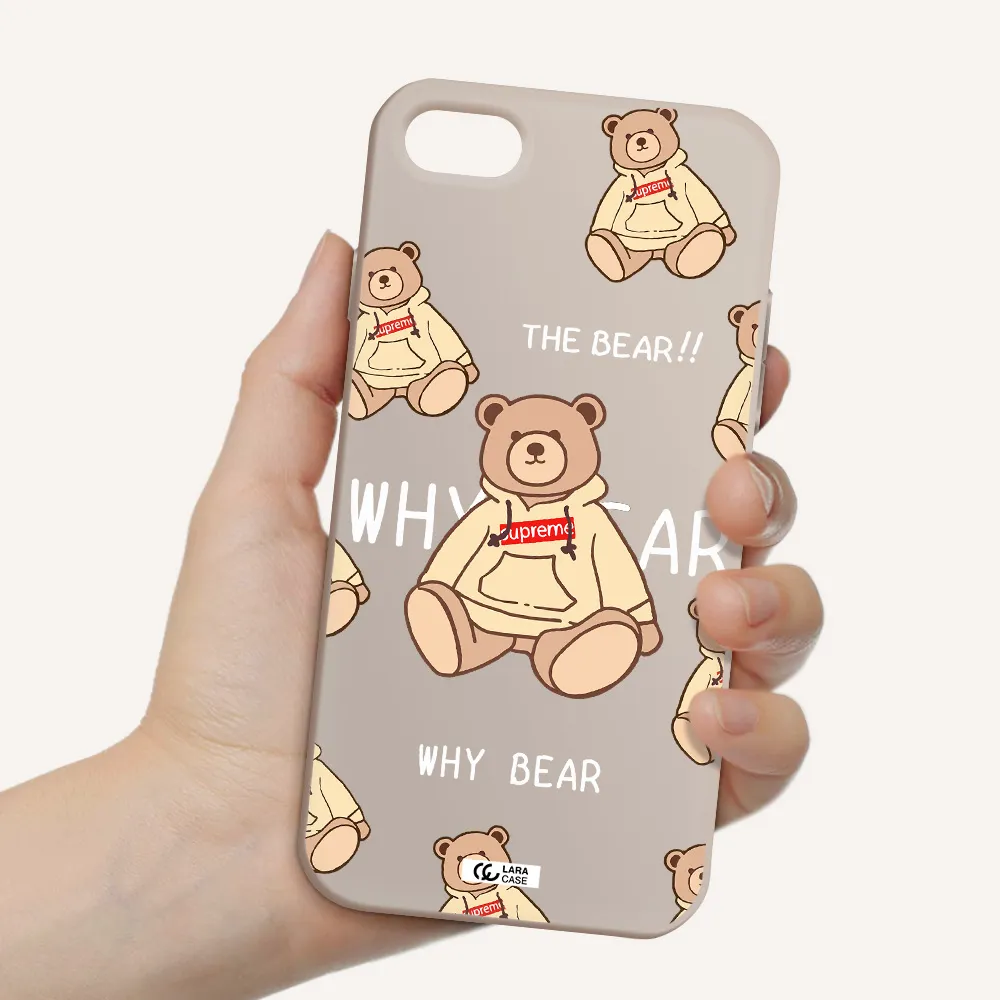 a pattern of a teddy bear Apple iPhone 7 Silicone Stone Case