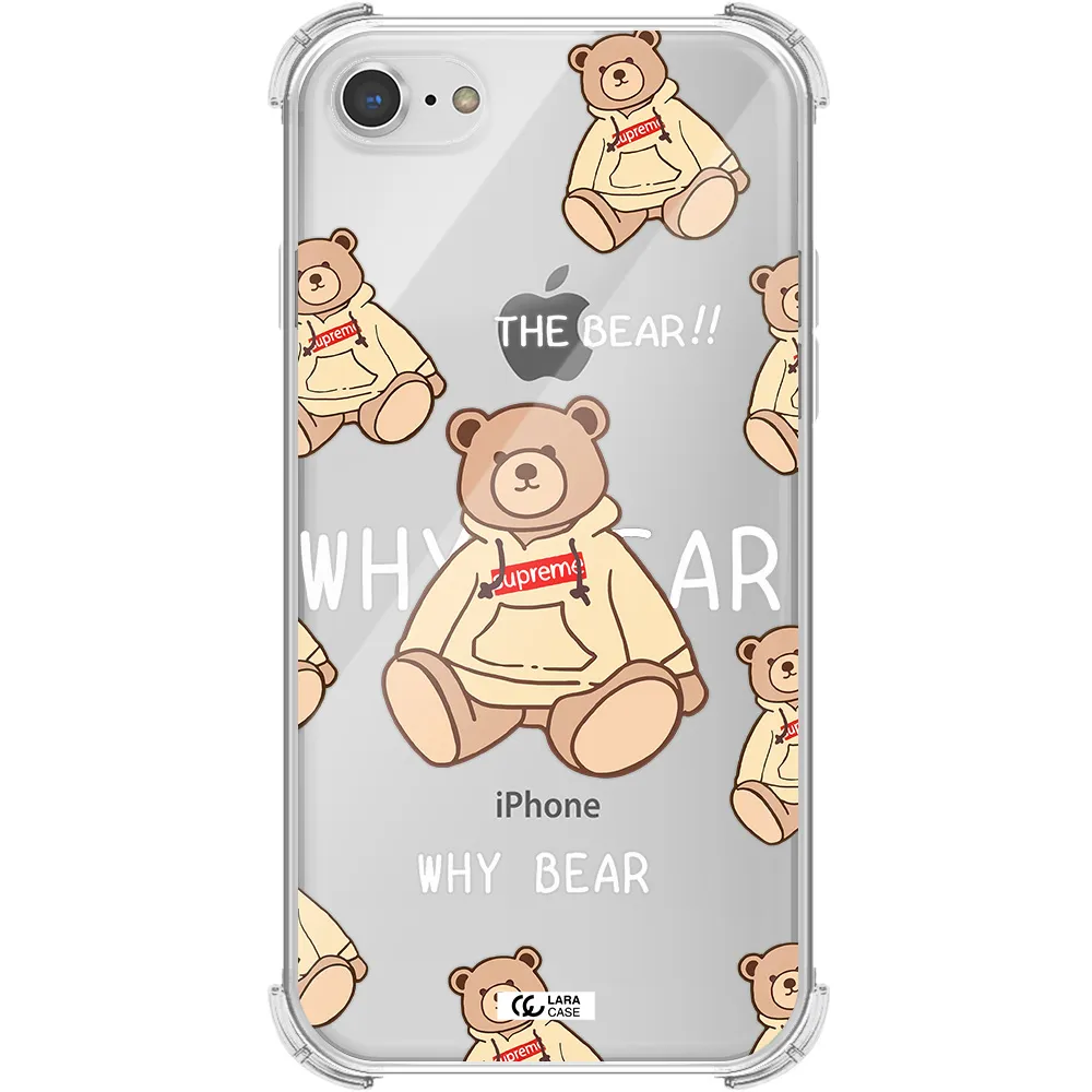 a pattern of a teddy bear Apple iPhone 8 Clear PC Case