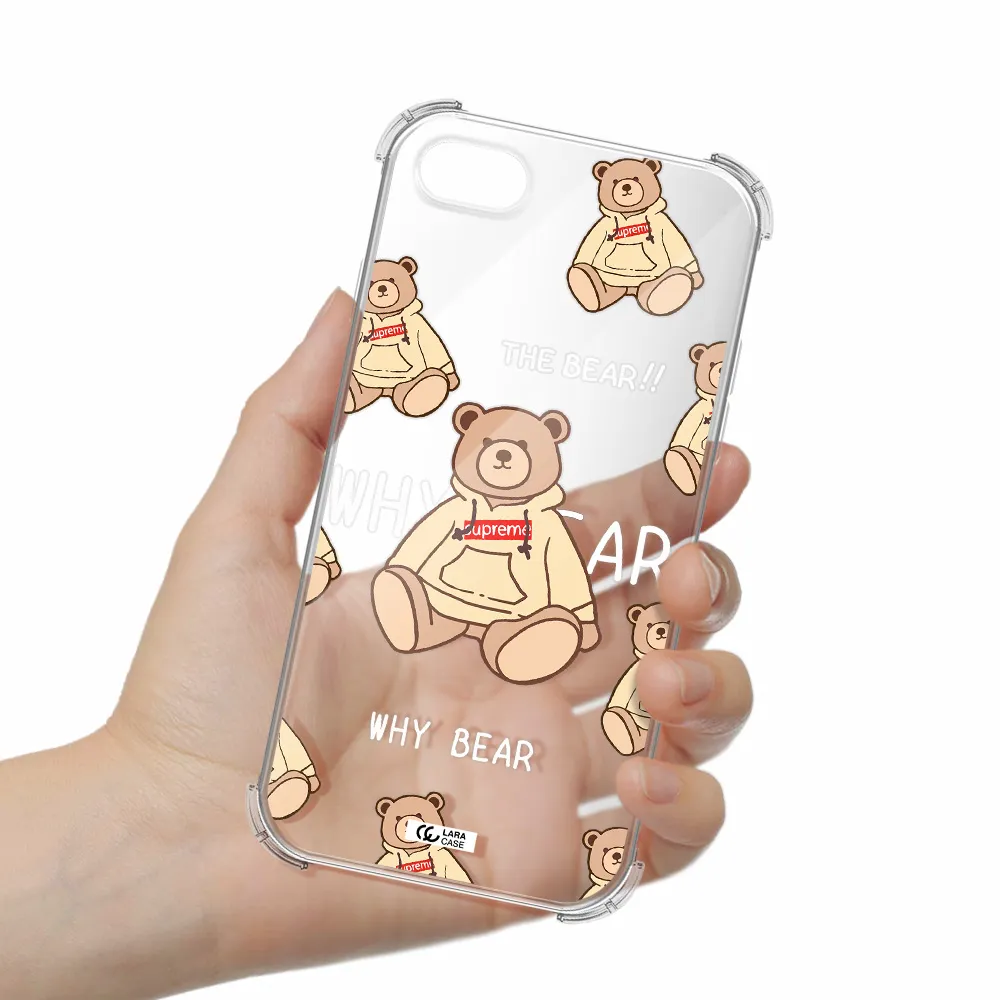 a pattern of a teddy bear Apple iPhone 8 Clear PC Case