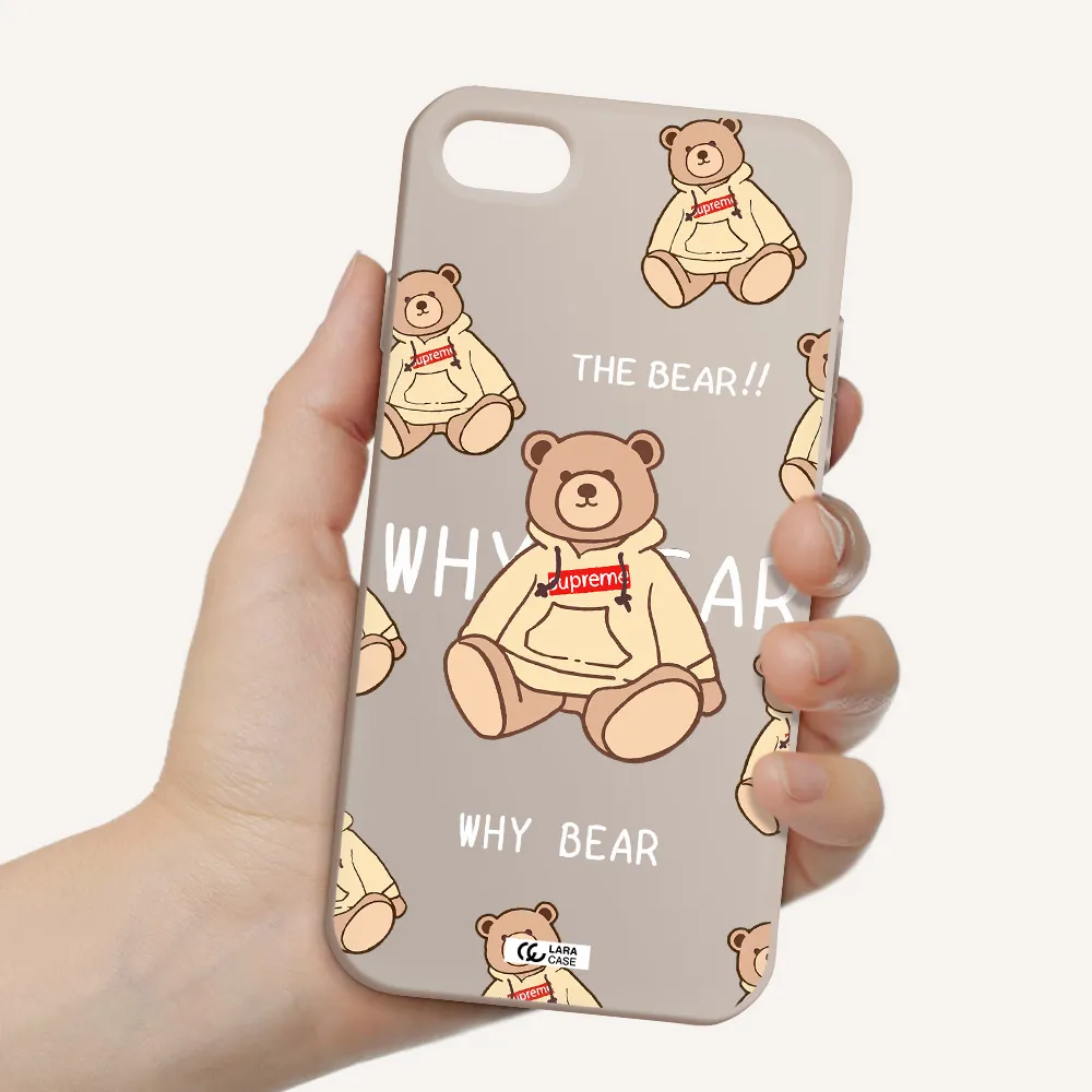 a pattern of a teddy bear Apple iPhone 8 Silicone Stone Case