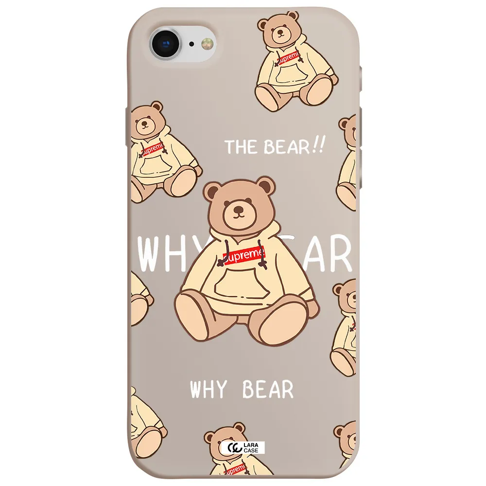 a pattern of a teddy bear Apple iPhone se 2020 Silicone Stone Case