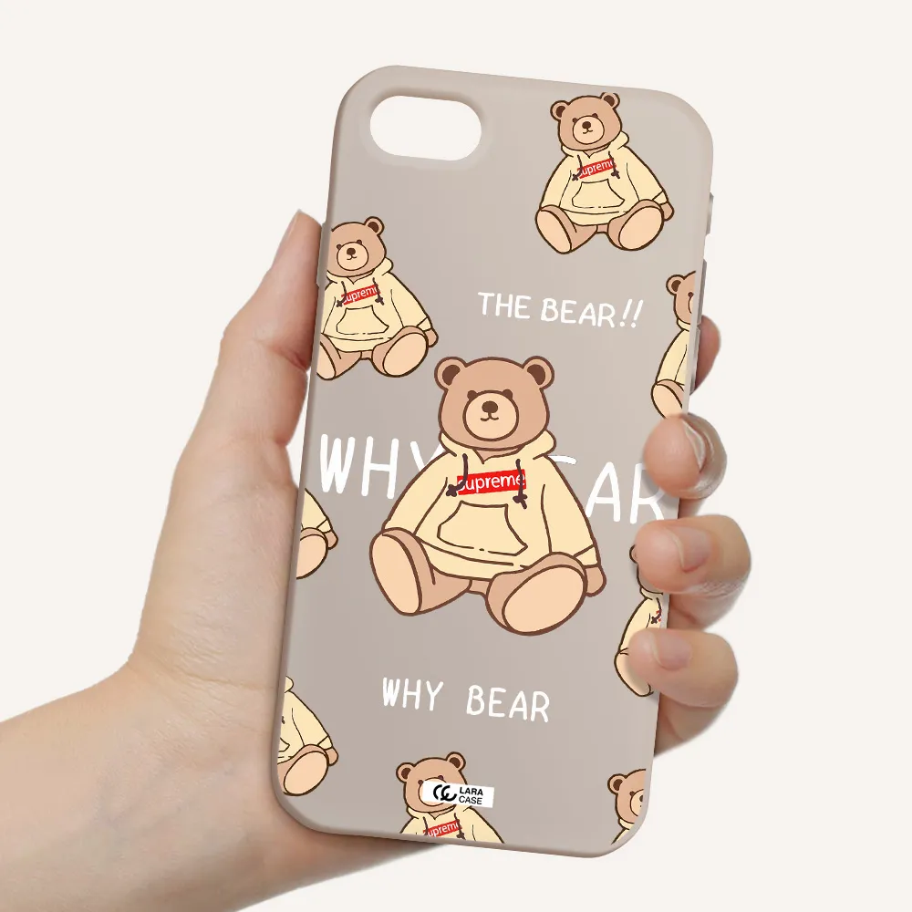 a pattern of a teddy bear Apple iPhone se 2020 Silicone Stone Case