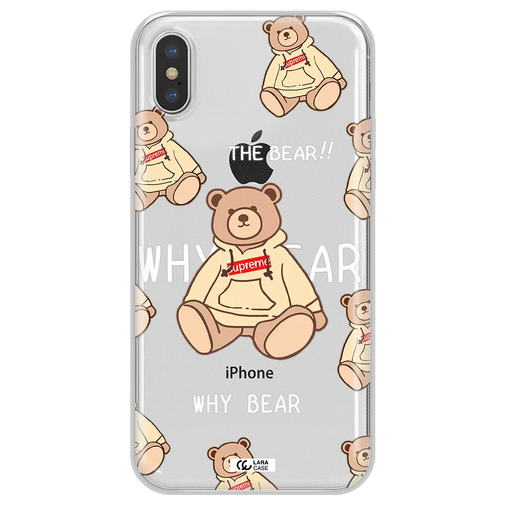 A Pattern Of A Teddy Bear Apple Iphone X Clear Tpu Case