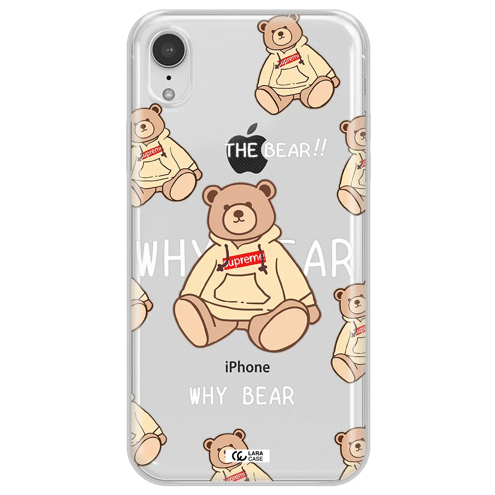 A Pattern Of A Teddy Bear Apple Iphone Xr Clear Tpu Case