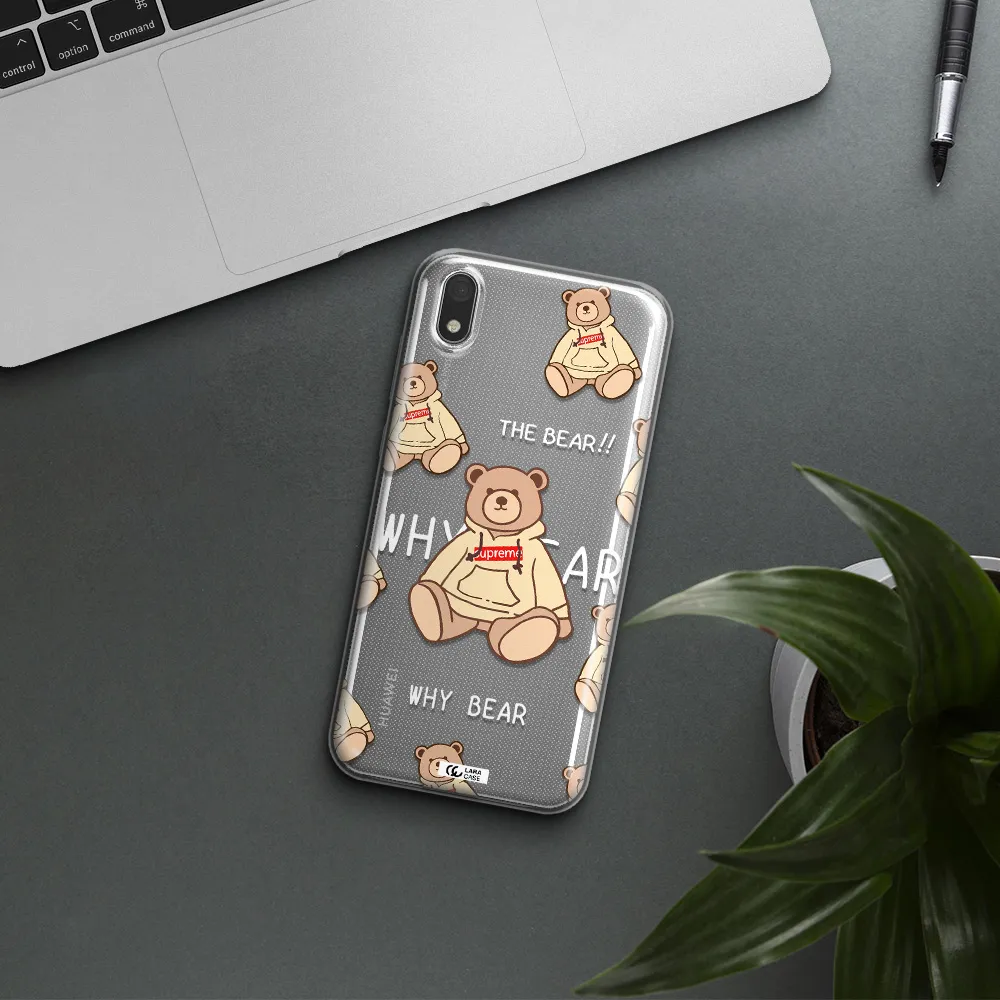 A Pattern Of A Teddy Bear Huawei Honor 8S Clear Tpu Case