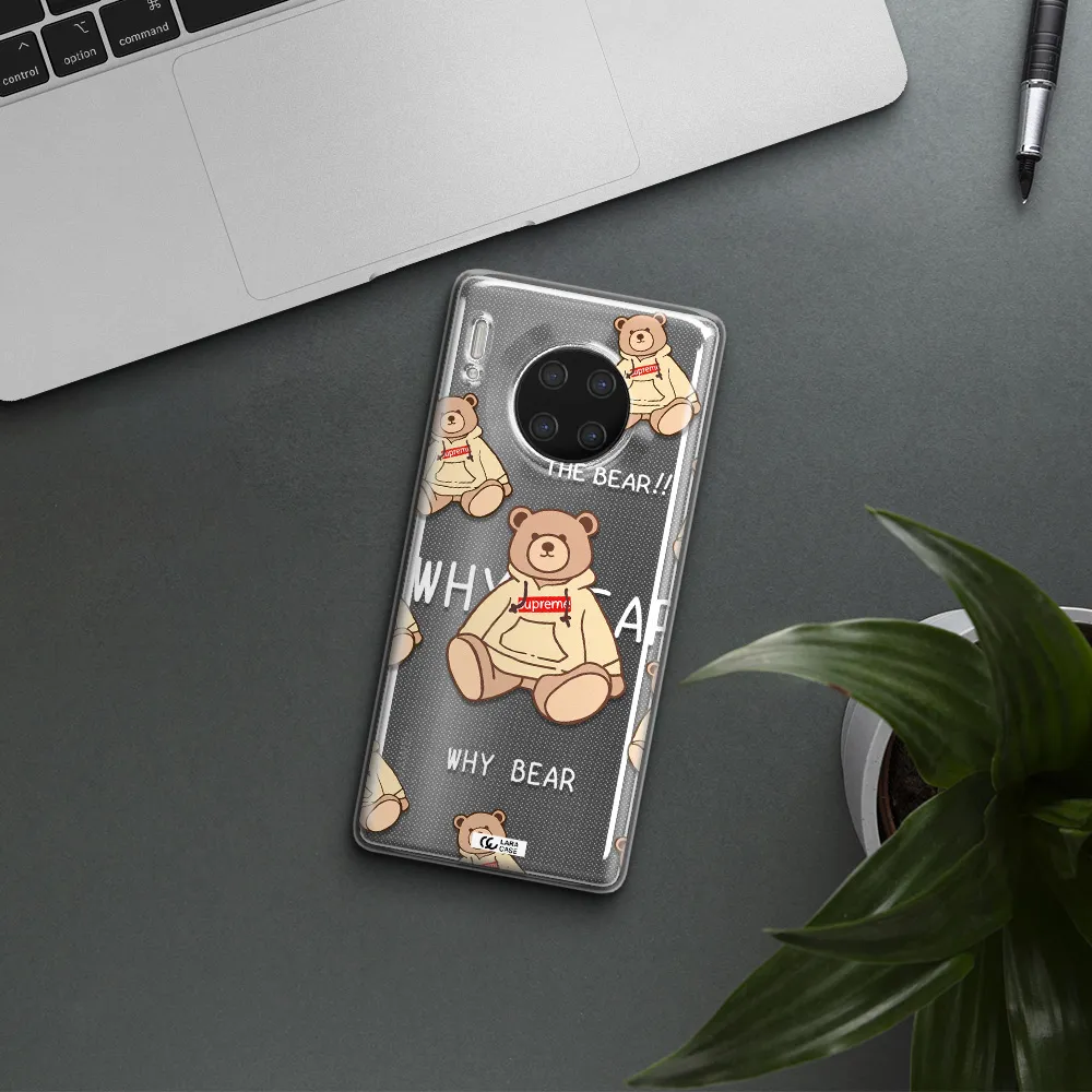 A Pattern Of A Teddy Bear Huawei Mate 30 Pro Clear Tpu Case
