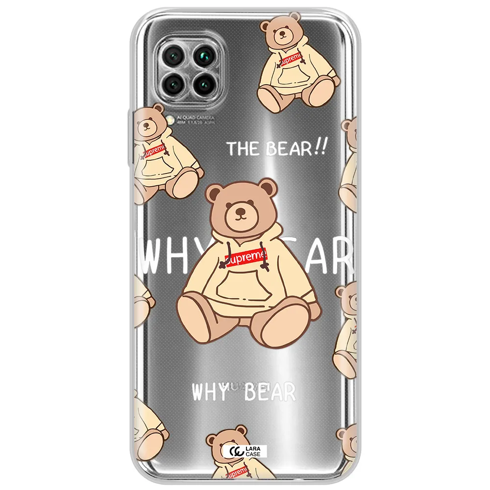 A Pattern Of A Teddy Bear Huawei Nova 7I Clear Tpu Case