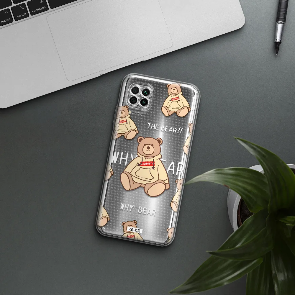 A Pattern Of A Teddy Bear Huawei Nova 7I Clear Tpu Case