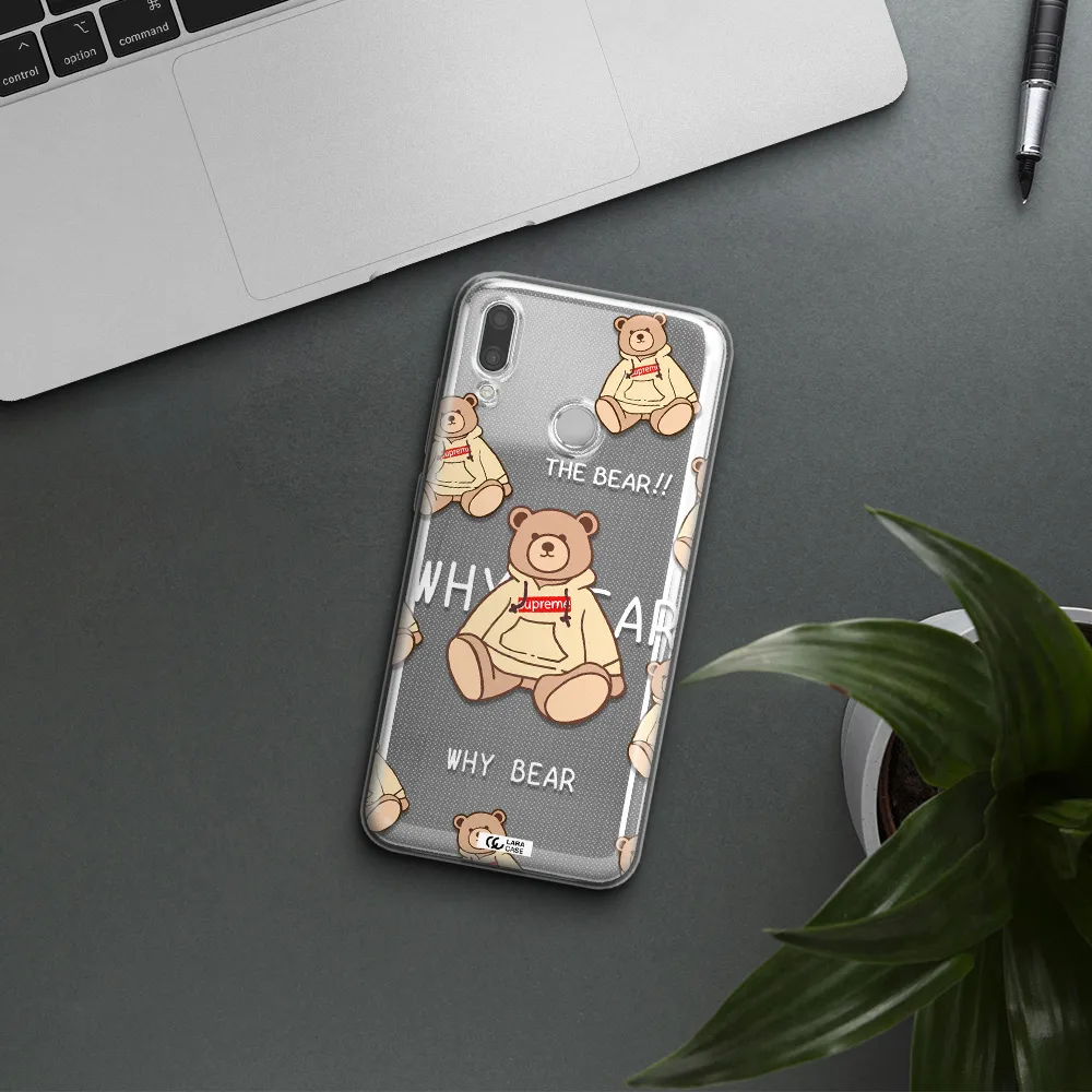A Pattern Of A Teddy Bear Huawei P Smart 2019 Clear Tpu Case