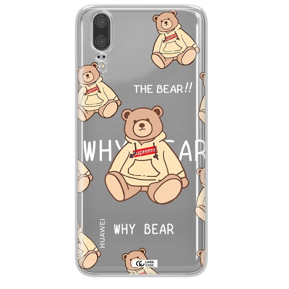 A Pattern Of A Teddy Bear Huawei P20 Clear Tpu Case