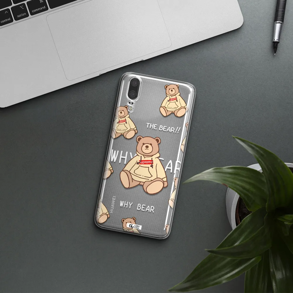 A Pattern Of A Teddy Bear Huawei P20 Clear Tpu Case