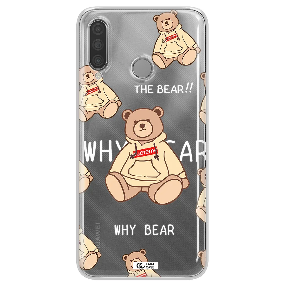 A Pattern Of A Teddy Bear Huawei P30 Lite Clear Tpu Case