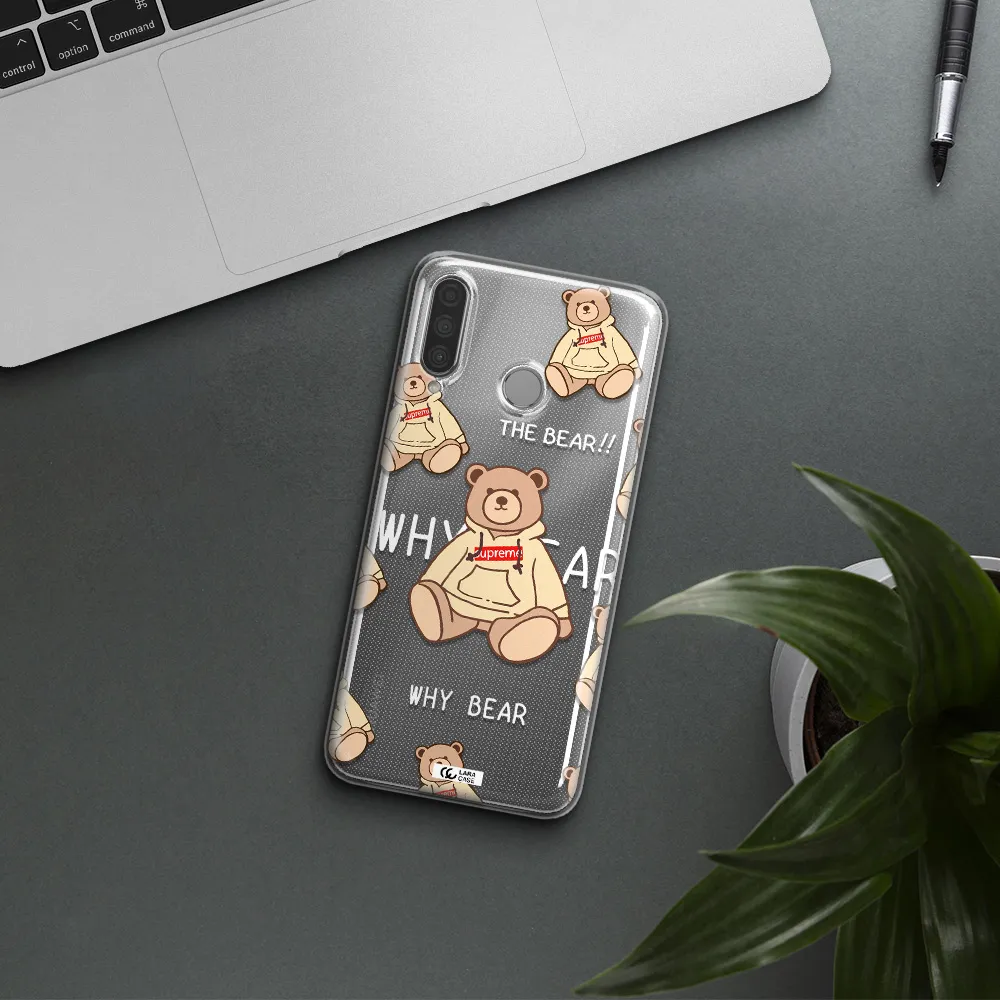 A Pattern Of A Teddy Bear Huawei P30 Lite Clear Tpu Case