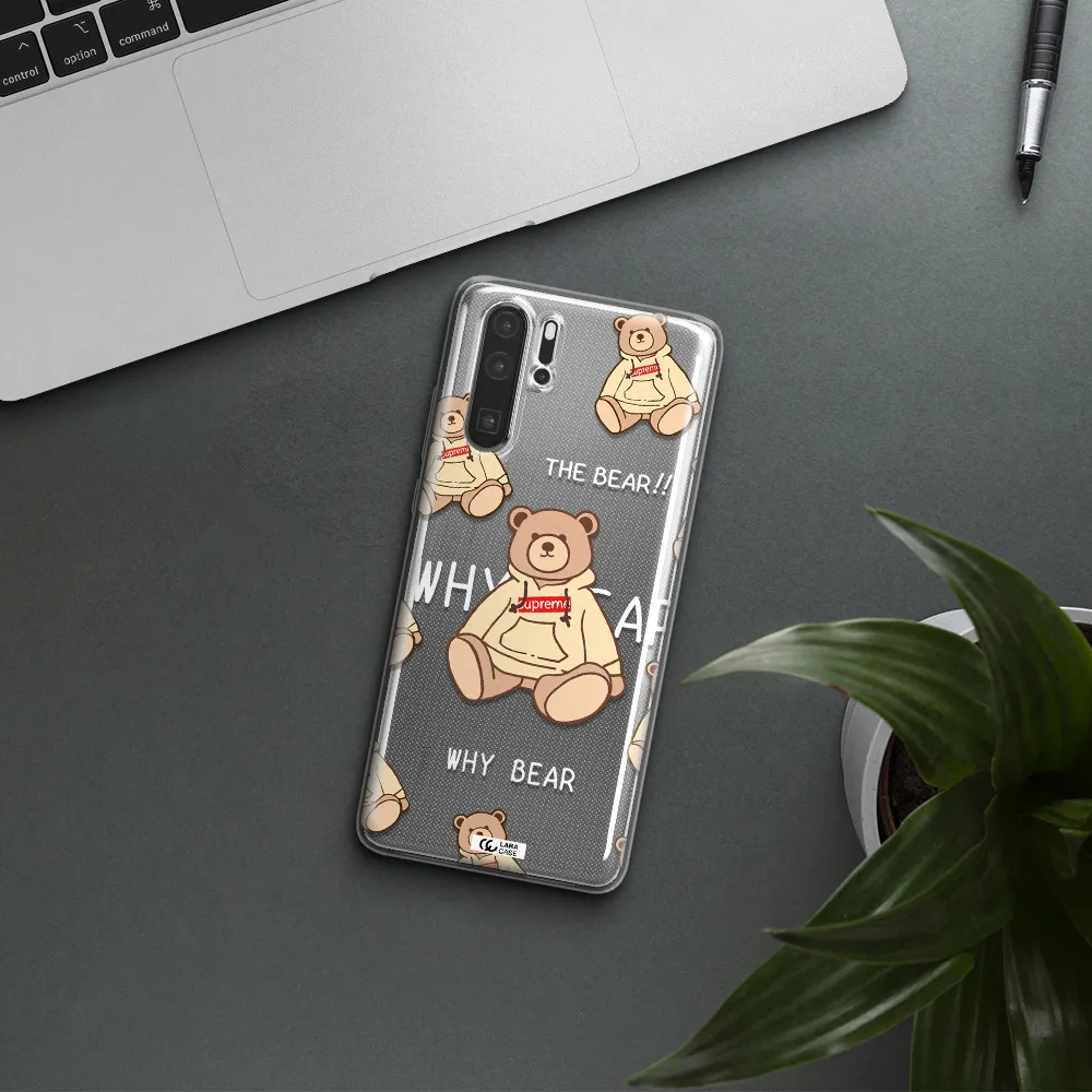 A Pattern Of A Teddy Bear Huawei P30 Pro Clear Tpu Case