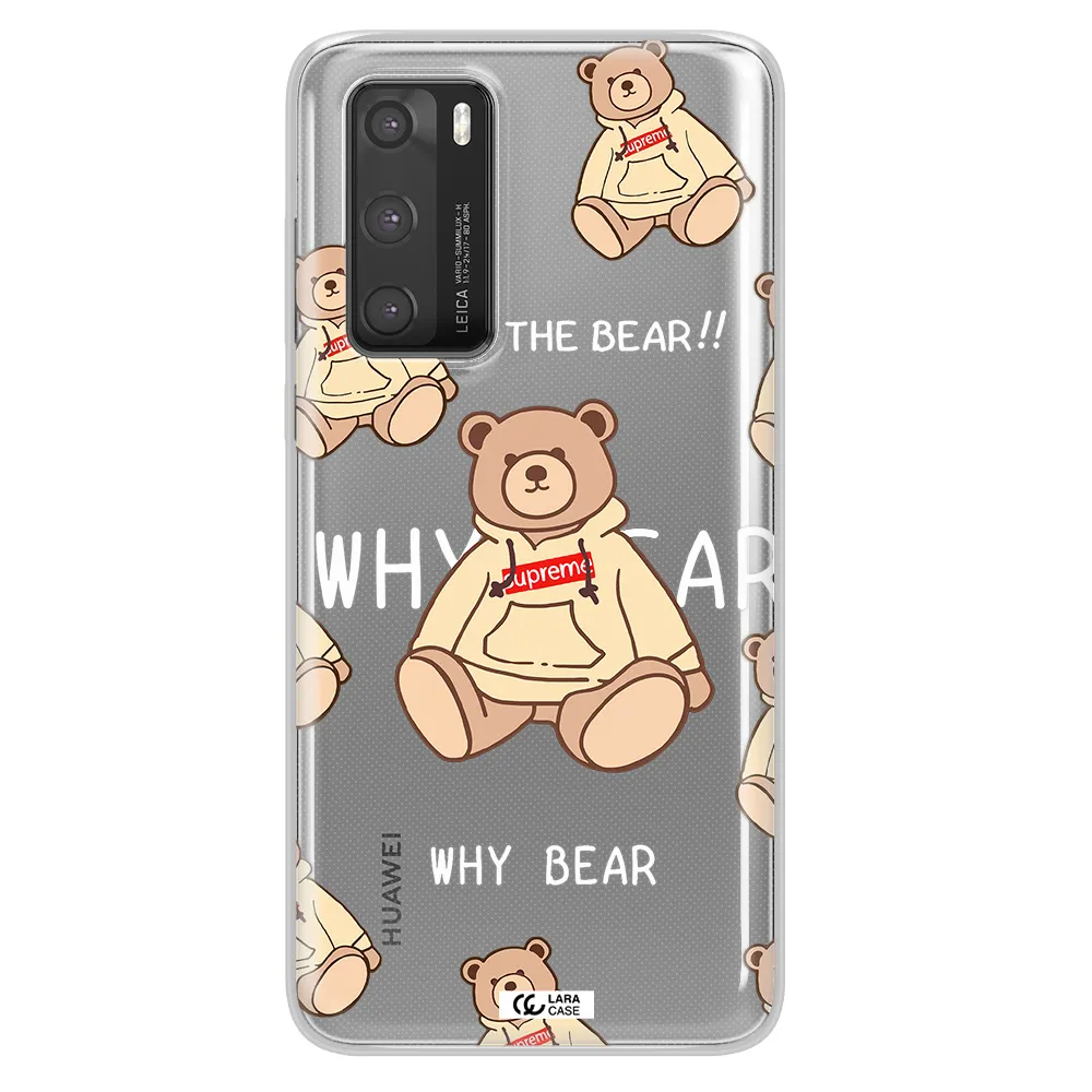 A Pattern Of A Teddy Bear Huawei P40 Clear Tpu Case