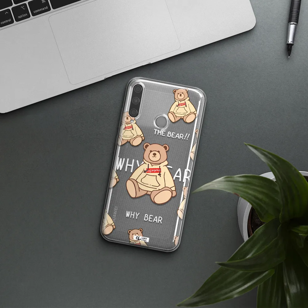 A Pattern Of A Teddy Bear Huawei P40 Lite E Clear Tpu Case