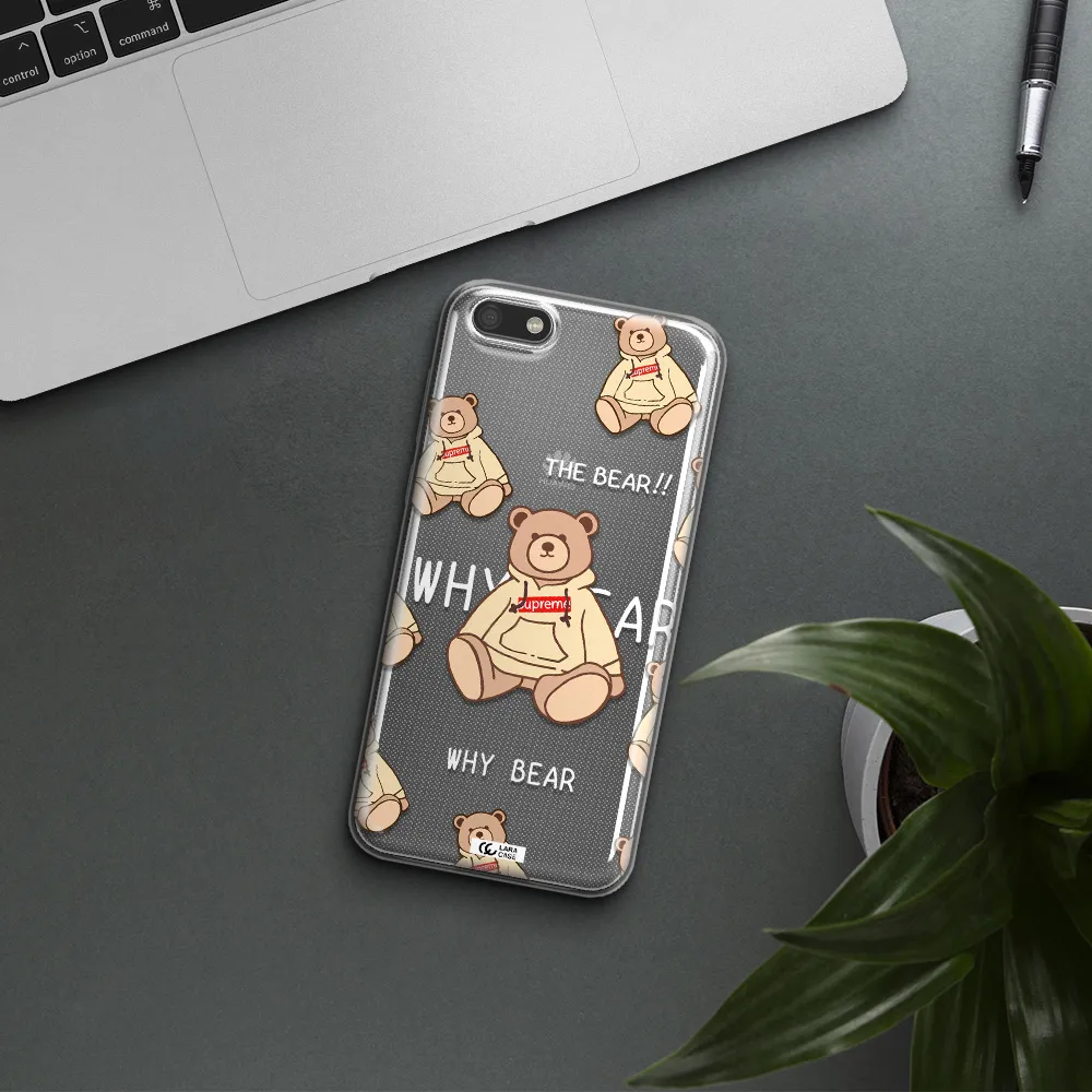 A Pattern Of A Teddy Bear Huawei Y5 2018 Clear Tpu Case